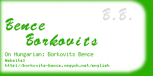 bence borkovits business card